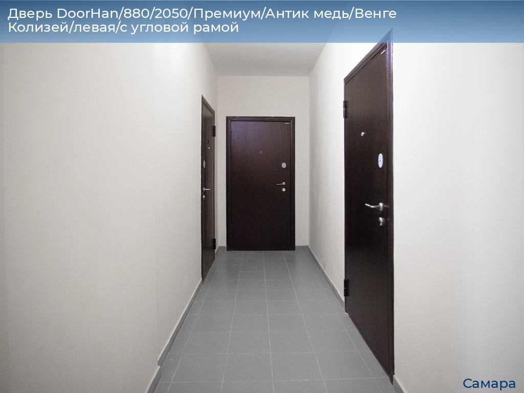 Дверь DoorHan/880/2050/Премиум/Антик медь/Венге Колизей/левая/с угловой рамой, samara.doorhan.ru