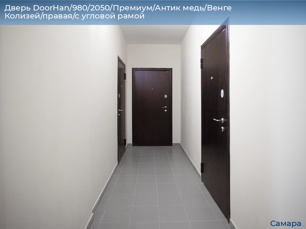 Дверь DoorHan/980/2050/Премиум/Антик медь/Венге Колизей/правая/с угловой рамой, samara.doorhan.ru