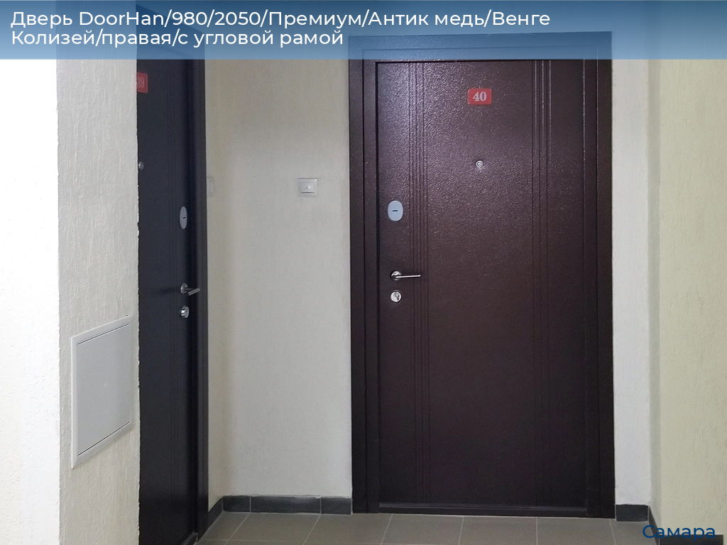 Дверь DoorHan/980/2050/Премиум/Антик медь/Венге Колизей/правая/с угловой рамой, samara.doorhan.ru